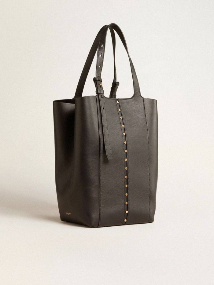 24/7 Bag In Black Leather With Adjustable Handles Golden Goose Women Handle Bags Black