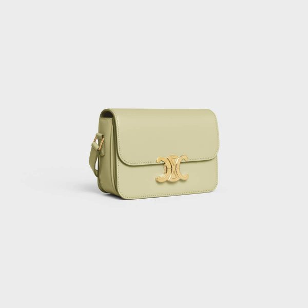 Almond Green Cross-Body Bags Teen Triomphe Bag In Shiny Calfskin Celine Women