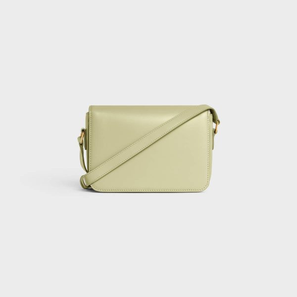Almond Green Cross-Body Bags Teen Triomphe Bag In Shiny Calfskin Celine Women