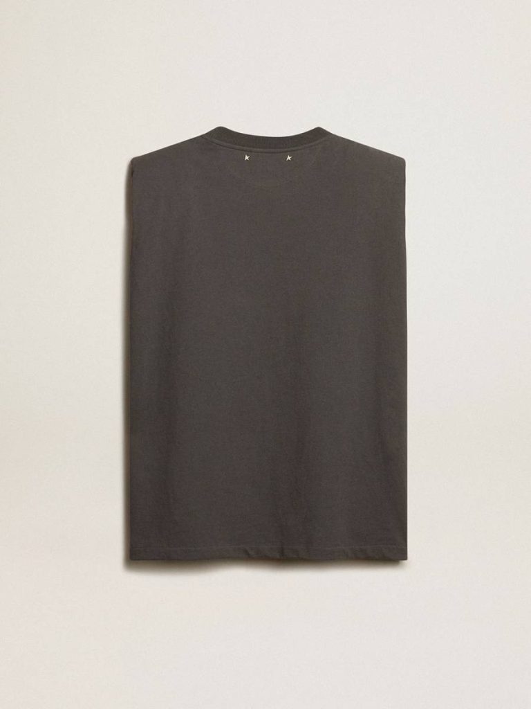 Anthracite Gray Sleeveless T-Shirt Golden Goose T-Shirts & Tops Women Anthracite Gray