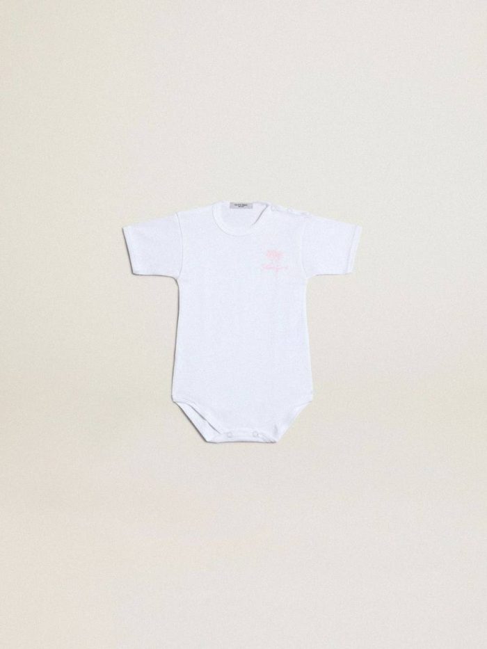 Baby Gift Set In White With Pink Palm Print Golden Goose Kids White Newborns