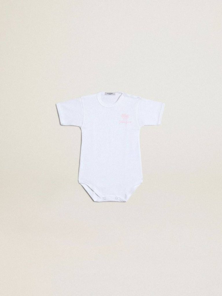 Baby Gift Set In White With Pink Palm Print Golden Goose Kids White Newborns