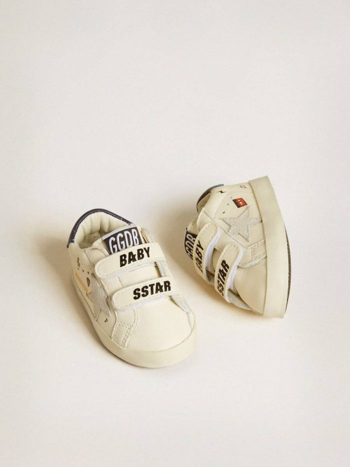 Baby School In Nappa Leather With Musical Print And White Suede Star Golden Goose Kids Newborns