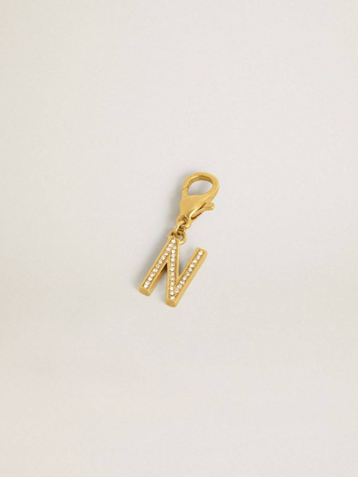Bag Accessories Women Gold Golden Goose Letter N Charm In Gold-Colored Brass With Crystals