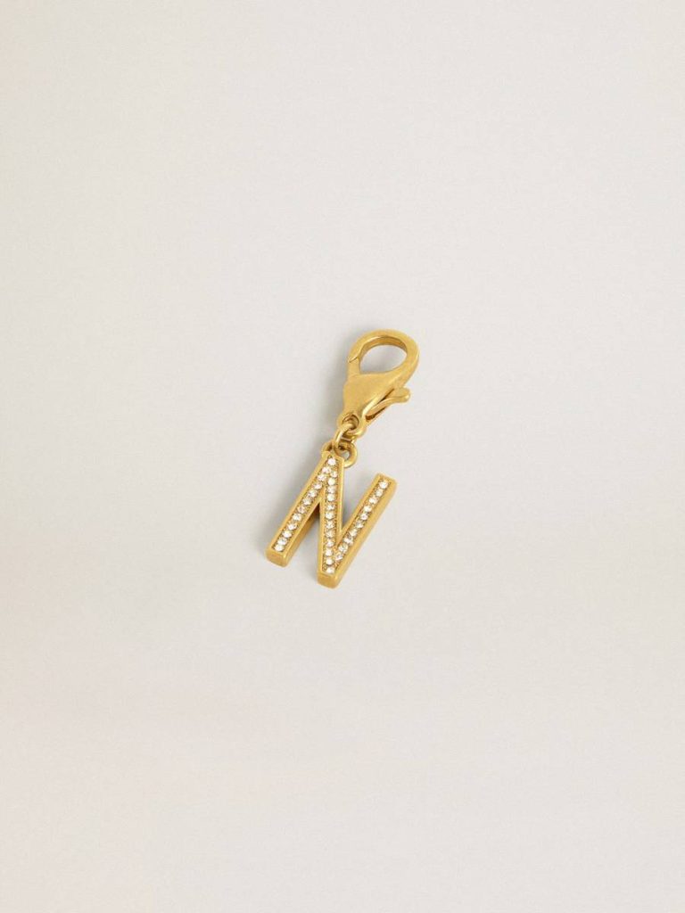 Bag Accessories Women Gold Golden Goose Letter N Charm In Gold-Colored Brass With Crystals