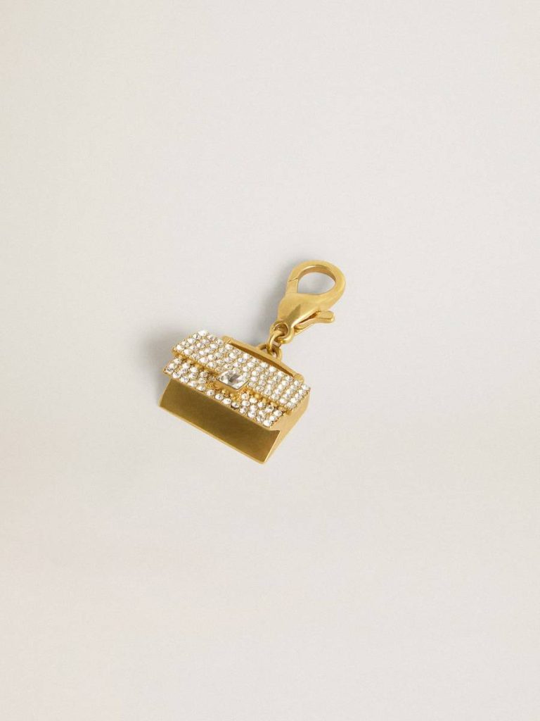Bag Accessories Women Purse-Shaped Charm In Gold-Colored Brass With Crystals Golden Goose Gold