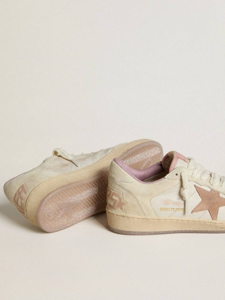 Ball Star Golden Goose Ball Star Ltd In Leather And Suede With Suede Star And Heel Tab Women