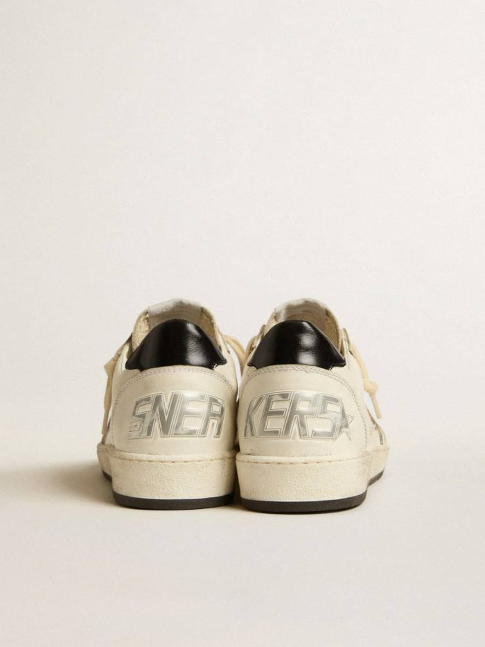 Ball Star Golden Goose Women’s Ball Star With Leopard-Print Star Embellished With Swarovski Crystal White Women