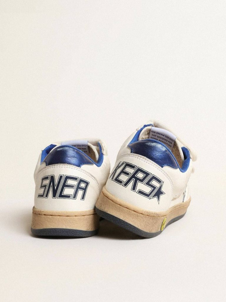 Ball Star Junior With Blue Metallic Leather Star And Heel Tab Little Boys (1-3 Years) Golden Goose Kids