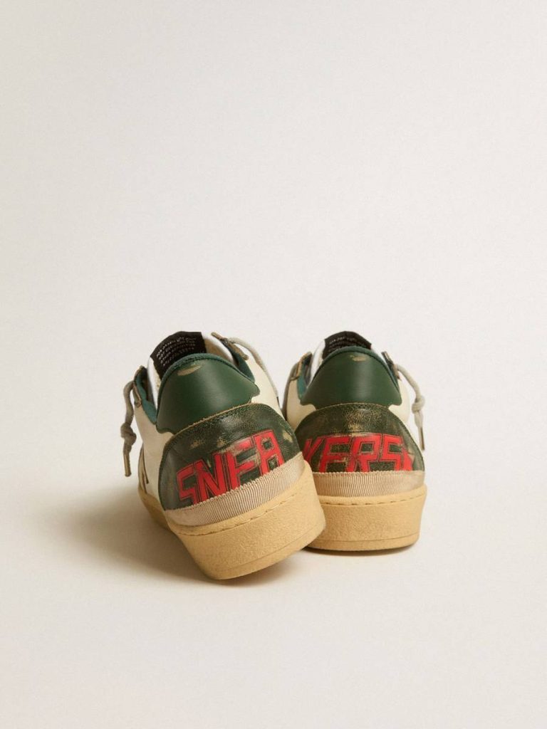 Ball Star Ltd With Platinum Leather Star And Green Leather Heel Tab Off-White Golden Goose Men Ball Star
