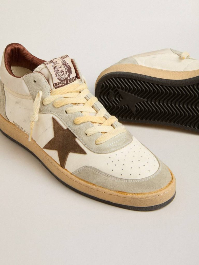 Ball Star Men Ball Star Ltd In Nappa And Nylon With Suede Star And Inserts Golden Goose