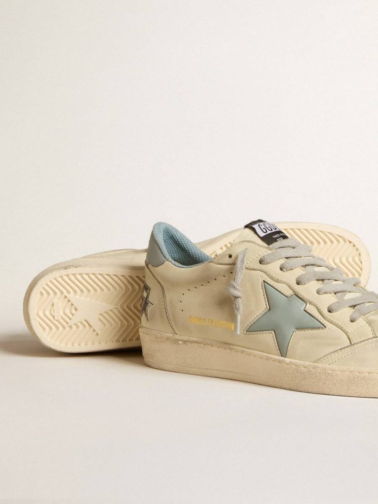 Ball Star Men Golden Goose Men's Ball Star Ltd With Light Blue Plastic Star And Leather Heel Tab