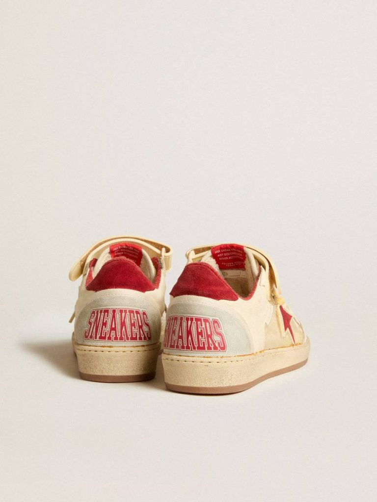 Ball Star Men’s Ball Star Lab In Nappa And Pvc With Red Suede Star And Heel Tab Golden Goose Men