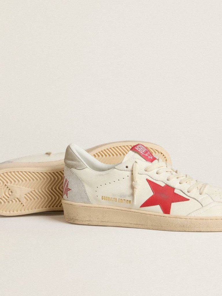 Ball Star Valentine’s Day Men’s Ball Star With Red Leather Star And Red Swarovski Lettering Golden Goose Men