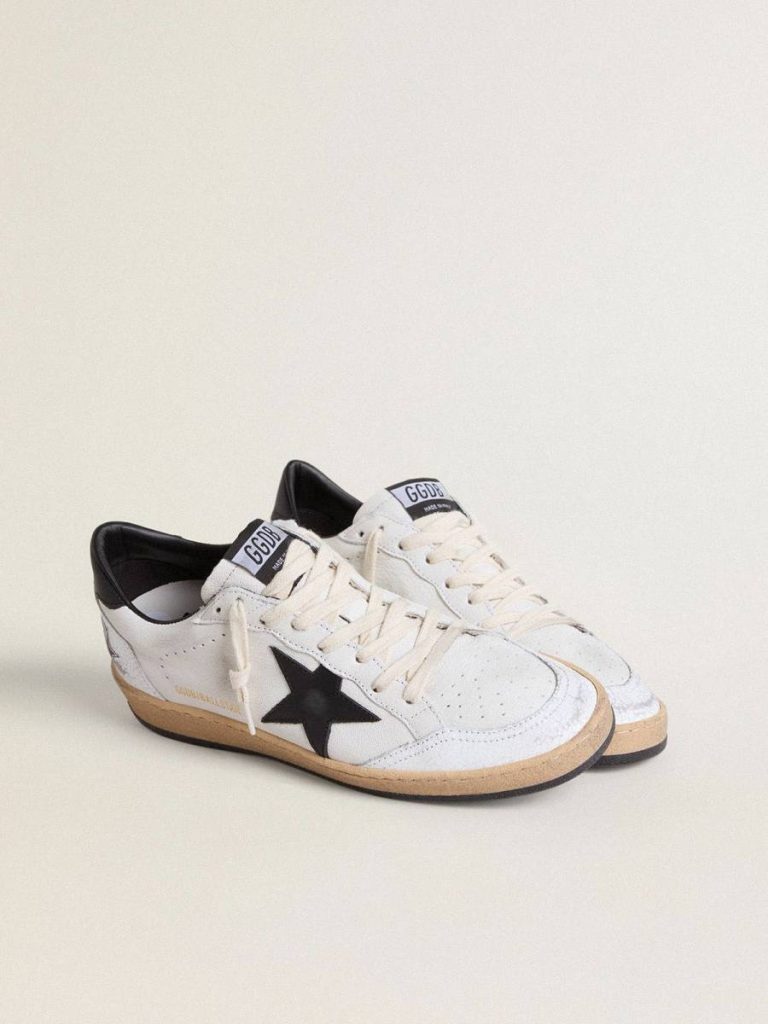 Ball Star Women's Ball Star In Nappa With Black Star And Black Heel Tab Golden Goose Women