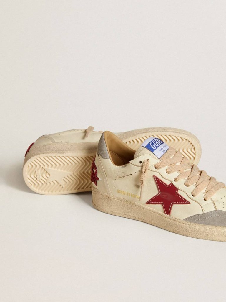 Ball Star Women's Ball Star Ltd In Nappa With Leather Star And Silver Suede Heel Tab Golden Goose Women