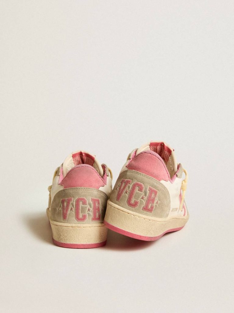 Ball Star Women's Ball Star Ltd In Nappa With Pink Suede Star And Dove-Gray Inserts Golden Goose Women