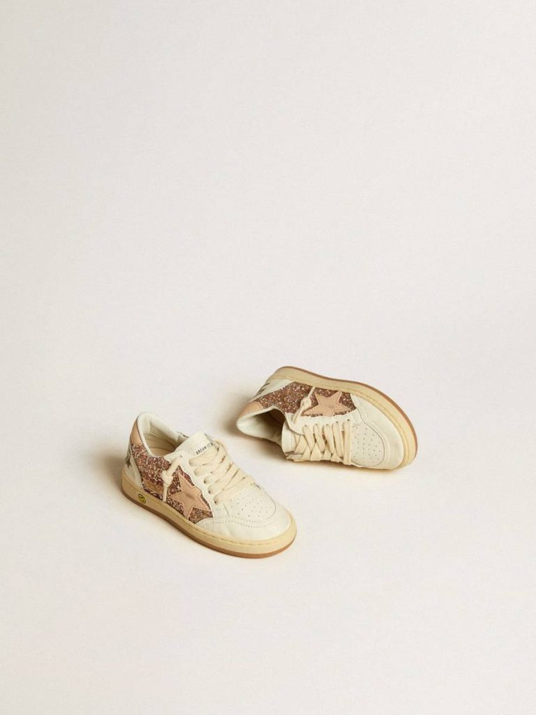 Ball Star Young In Glitter And Nappa With Leather Star And Heel Tab Golden Goose Kids Girls (4-10 Years)