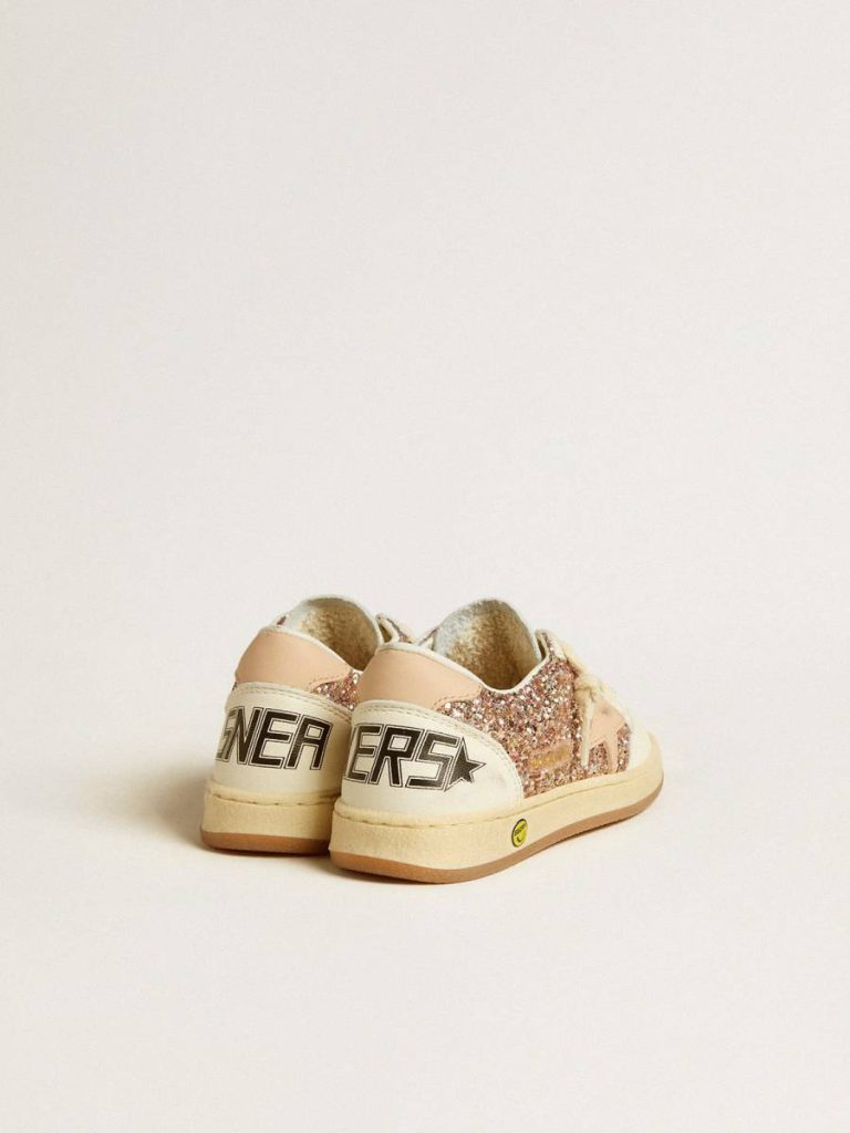 Ball Star Young In Glitter And Nappa With Leather Star And Heel Tab Golden Goose Kids Girls (4-10 Years)