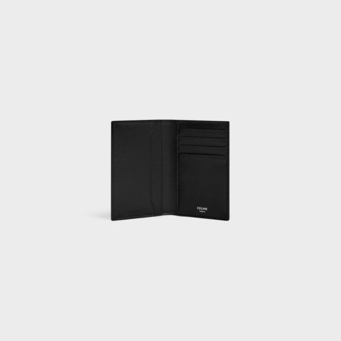 Beige Coin And Card Holders Men Celine Vertical Card Holder In Triomphe Canvas And Calfskin