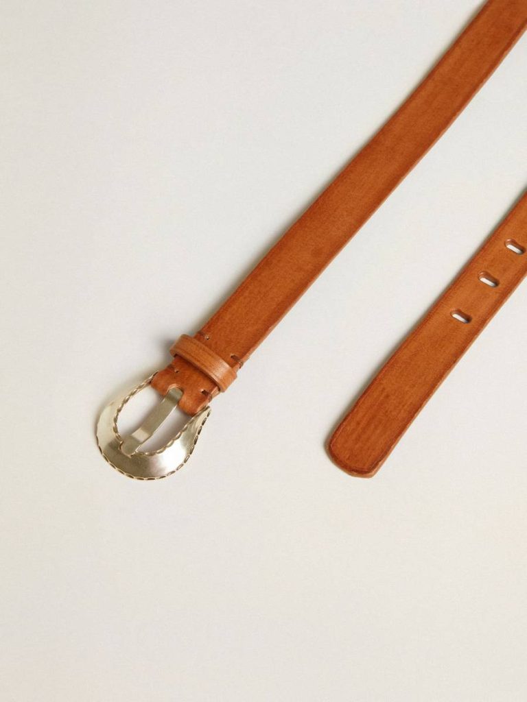 Belts Men’s Belt In Tan-Colored Washed Leather Men Golden Goose Tan