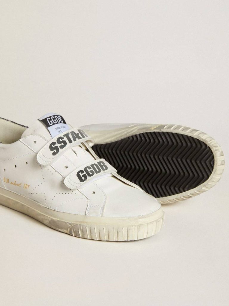 Bio-Based Old School With Perforated Star And Glitter Heel Tab White Women Super-Star Golden Goose