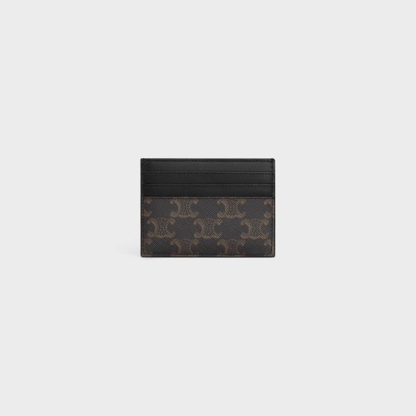 Black Celine Coin And Card Holders Men Large Card Holder In Triomphe Canvas And Calfskin