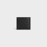 Black Celine Men Bi-Fold Wallet With Coin Compartment In Calfskin With Triomphe Embossed Wallets