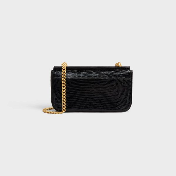 Black Chain Shoulder Bag Claude In Lizard Shoulder Bags Women Celine
