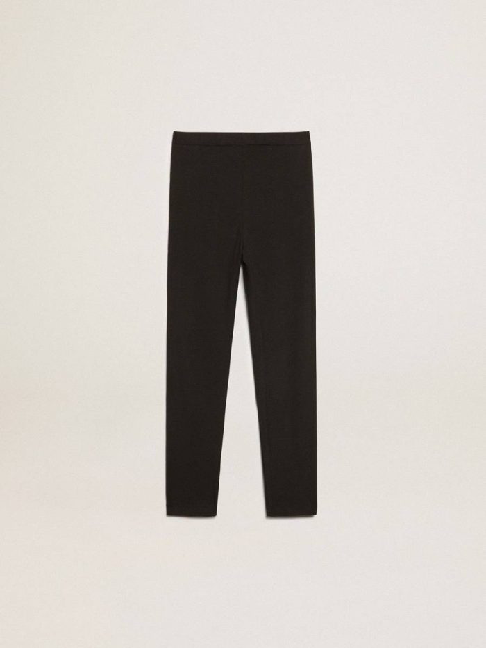 Black Girls’ Black Leggings With White Stars On The Sides Golden Goose Bottomwear Selection (4-12 Years) Kids