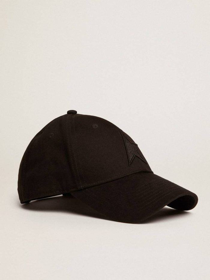 Black Kids Topwear Selection (4-12 Years) Kids’ Black Baseball Cap With Star Golden Goose