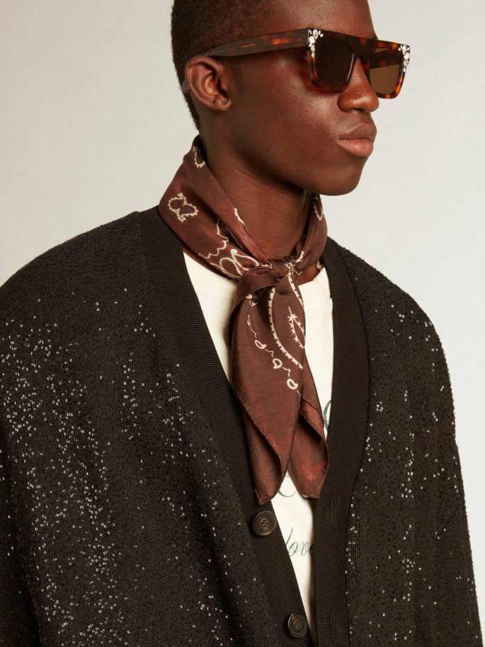 Black Men Golden Goose Men’s Black Sequined Cardigan-Jacket Knitwear