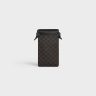 Black Phone Pouch With Flap In Triomphe Canvas And Lambskin Tech Accessories Men Celine