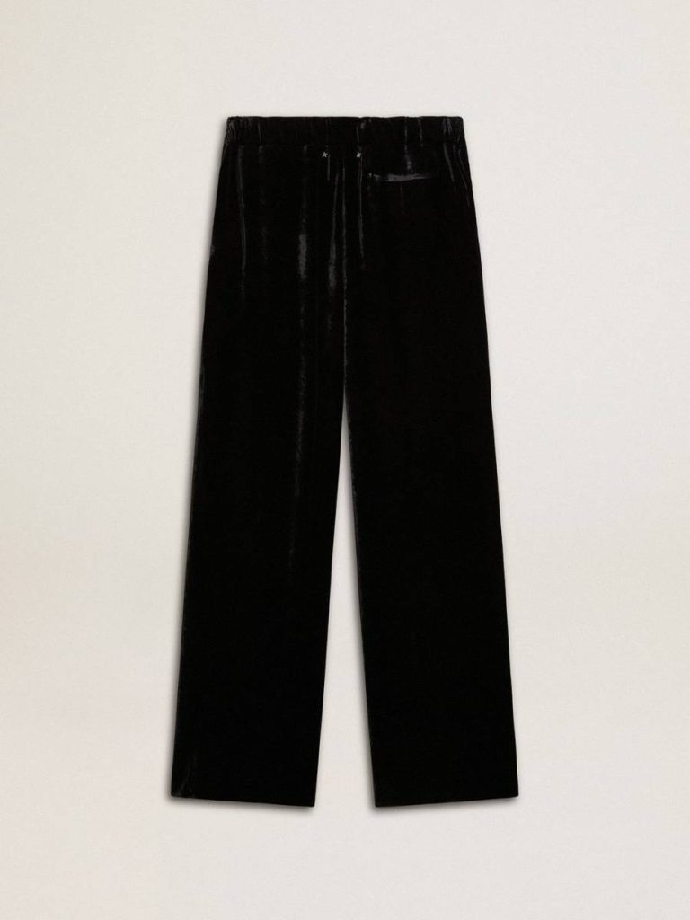 Black Velvet-Effect Pants Women Jeans & Pants Golden Goose Black