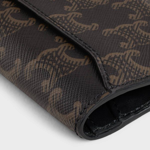 Black Vertical Card Holder In Triomphe Canvas Men Coin And Card Holders Celine