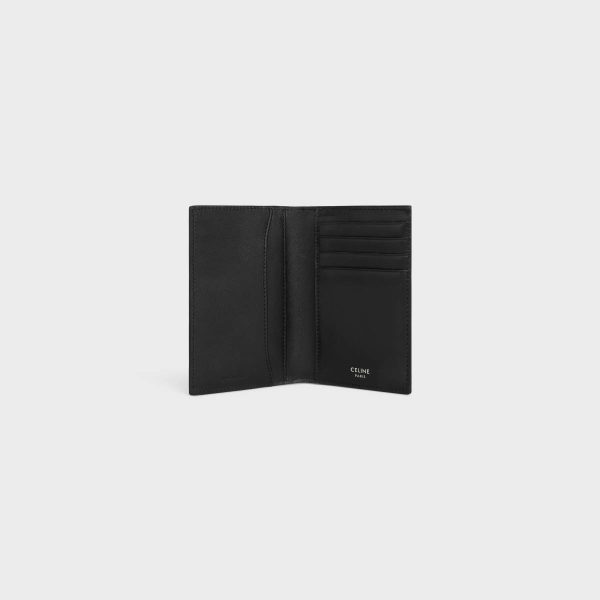 Black Vertical Card Holder In Triomphe Canvas Men Coin And Card Holders Celine