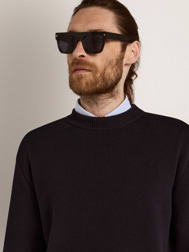 Black Women Square Sunglasses With Black Frame And Gold Details Sunglasses Golden Goose