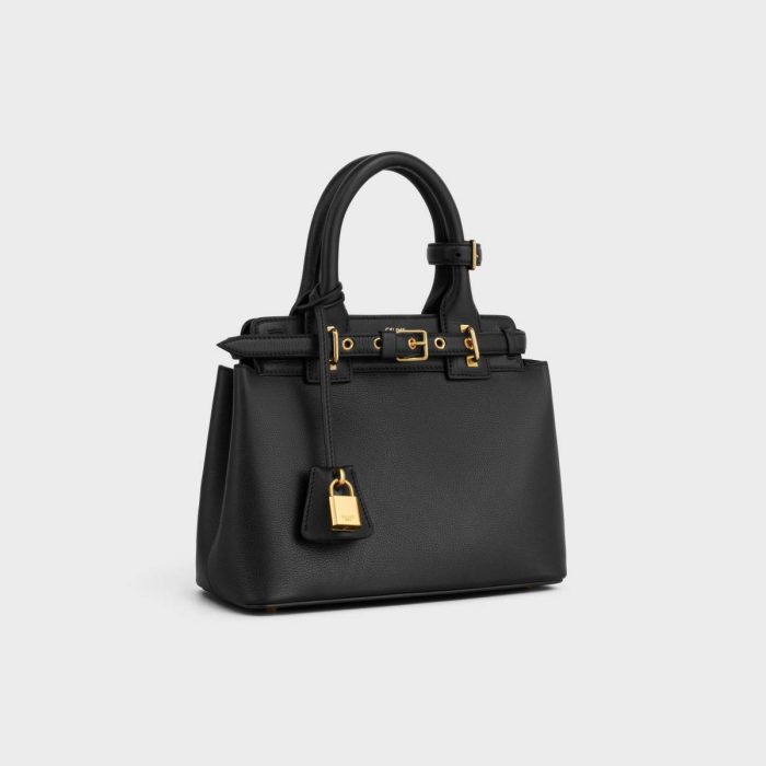 Black Women Top-Handle Bags Teen Celine Conti Bag In Supple Grained Calfskin