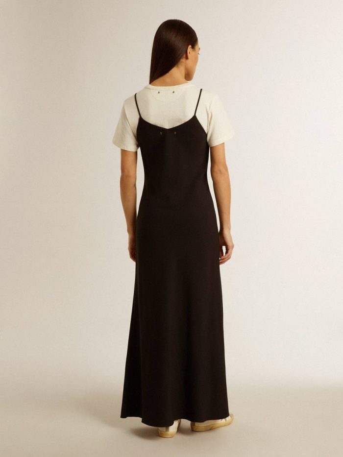 Black Women Women’s Black Slip Dress With Embroidery Golden Goose Dresses & Jumpsuits