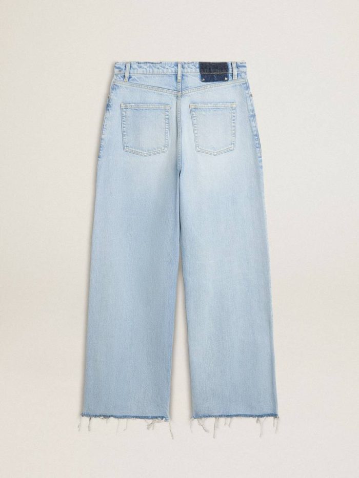 Blue Golden Goose Women Women’s Pants In Lived-In Effect Denim Jeans & Pants