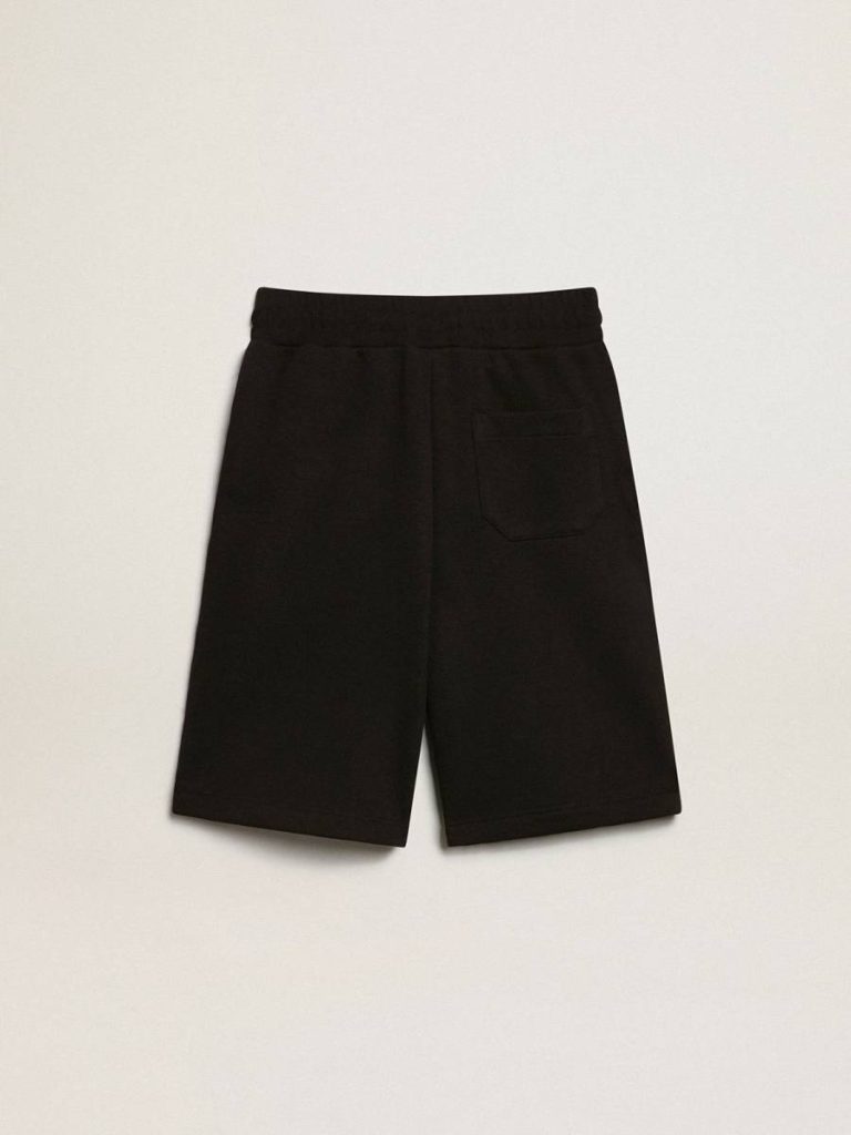 Boys’ Black Bermuda Shorts With White Stars Bottomwear Selection (4-12 Years) Kids Golden Goose Black