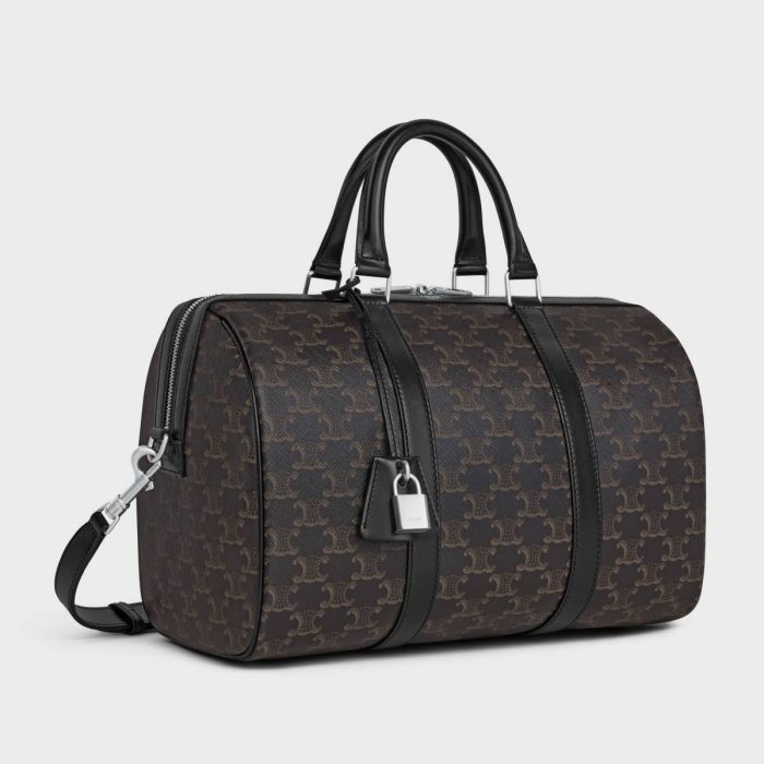 Business And Travel Bags Celine Men Large Boston In Triomphe Canvas & Calfskin Black