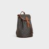 Celine Backpacks Tan Women Medium Backpack Folco In Triomphe Canvas And Calfskin
