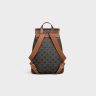 Celine Backpacks Tan Women Medium Backpack Folco In Triomphe Canvas And Calfskin