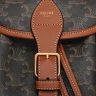 Celine Backpacks Tan Women Medium Backpack Folco In Triomphe Canvas And Calfskin