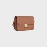 Celine Classique Triomphe Bag In Shiny Calfskin Bronze Women Cross-Body Bags