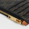 Celine Coin And Card Holders Zipped Card Holder In Triomphe Canvas And Lambskin Men Tan