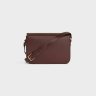 Celine Cross-Body Bags Classique Triomphe Bag In Shiny Calfskin Women Chestnut