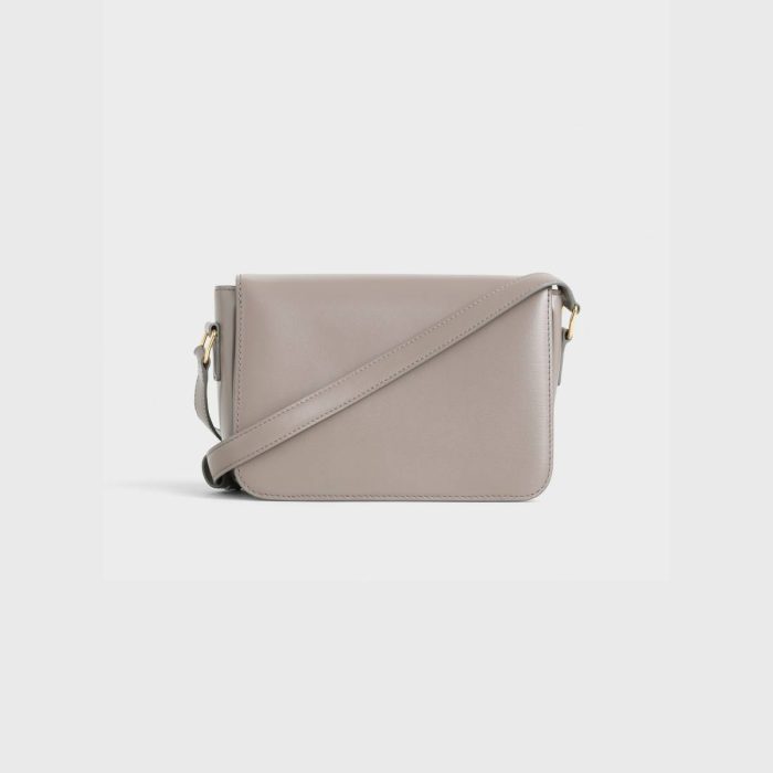 Celine Cross-Body Bags Teen Triomphe Bag In Shiny Calfskin Women Pebble