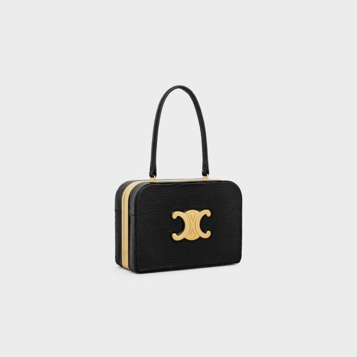 Celine Evening Bags Black Women Evening Triomphe Minaudiere In Lizard